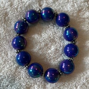 Garold Miller stretch bracelet. Incandescent lapis/royal blue-purple-y